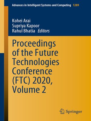 cover image of Proceedings of the Future Technologies Conference (FTC) 2020, Volume 2